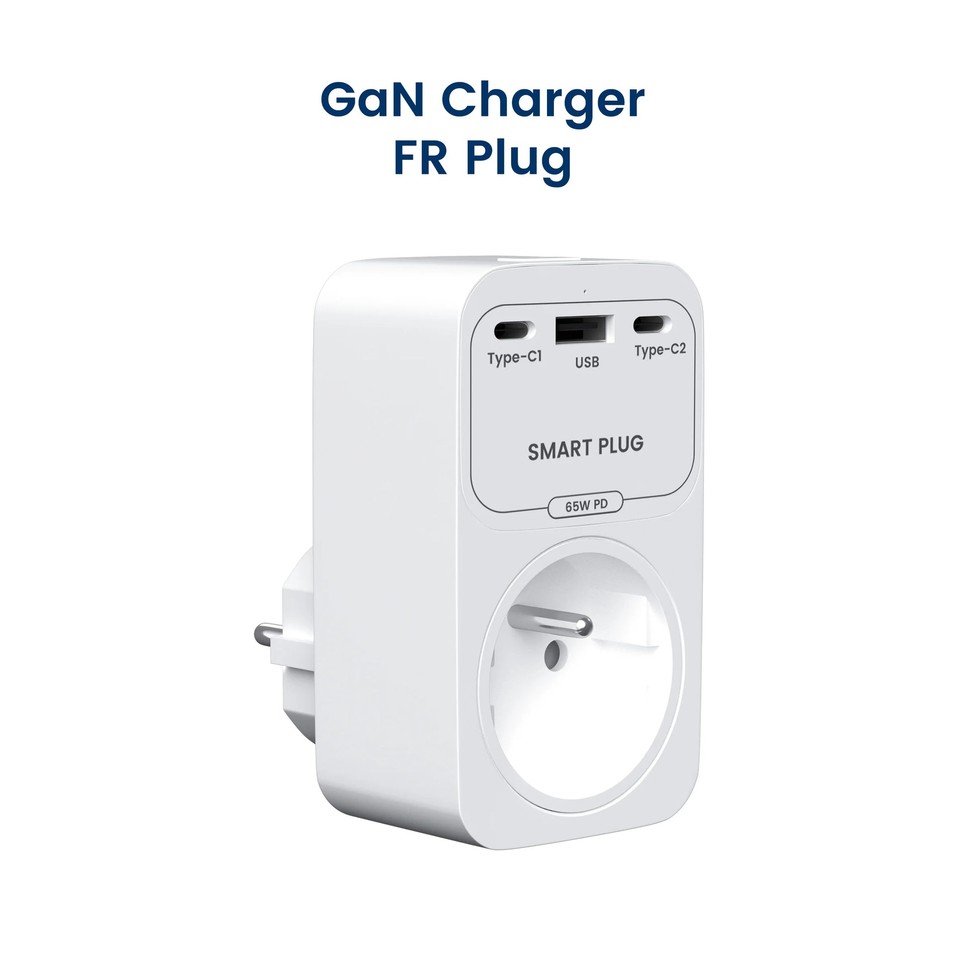 2-GIRIER Tuya Smart WiFi Power Plug with GaN Fast Charger 65W PD Fast Charging USB-A USB-C Ports EU/FR/UK/US Plug Works with Alexa
