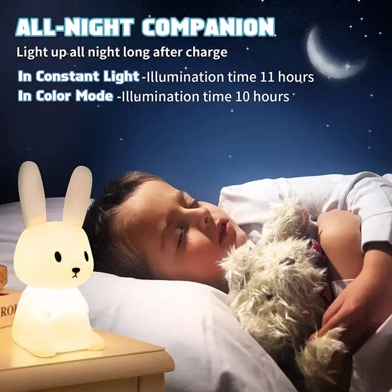 LED Night Light – Silicone Rabbit Touch Sensor Lamp