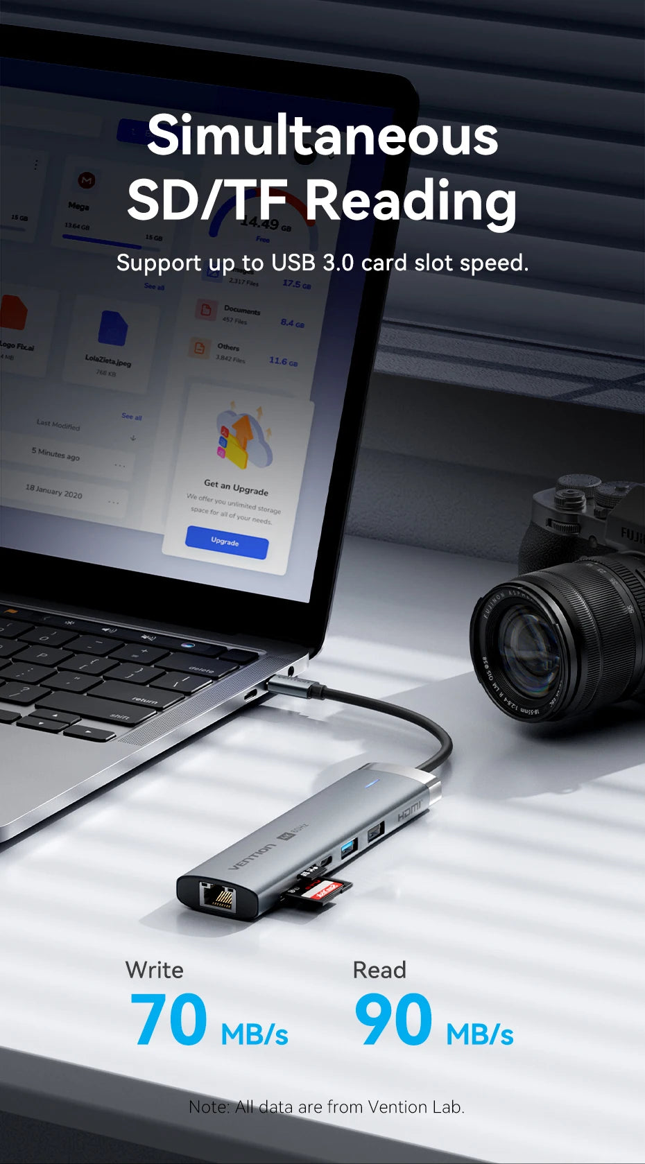 Vention 4K60Hz USB C HUB HDMI Adapter Type C to RJ45 Ethernet USB3.0 PD100W SD&TF for Laptop MacBook Pro Docking Station USB HUB