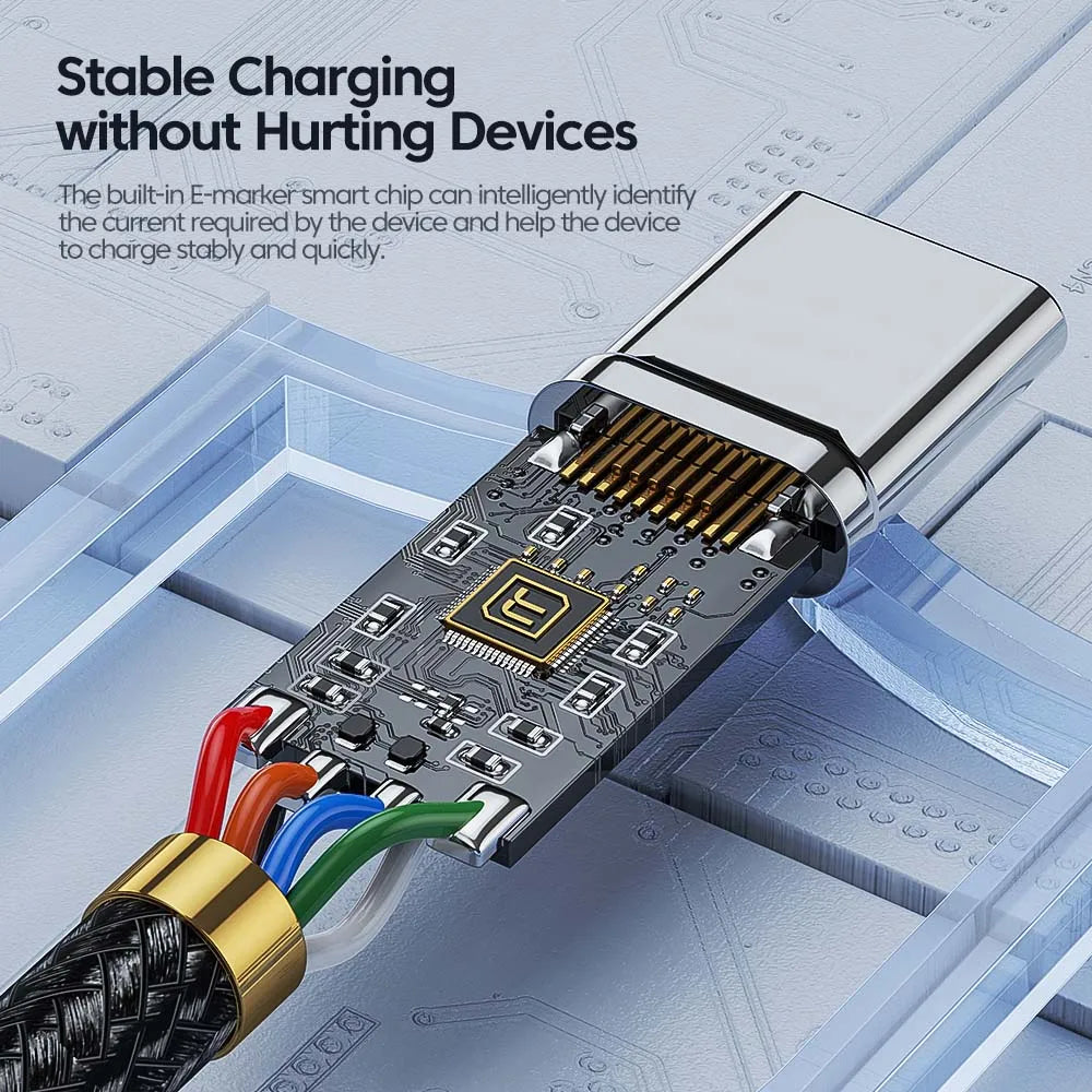 4-Toocki USB-C to USB-C 100W Fast Charging & Data Cable – PD 3.0 / QC 4.0 | Braided Type-C Cable