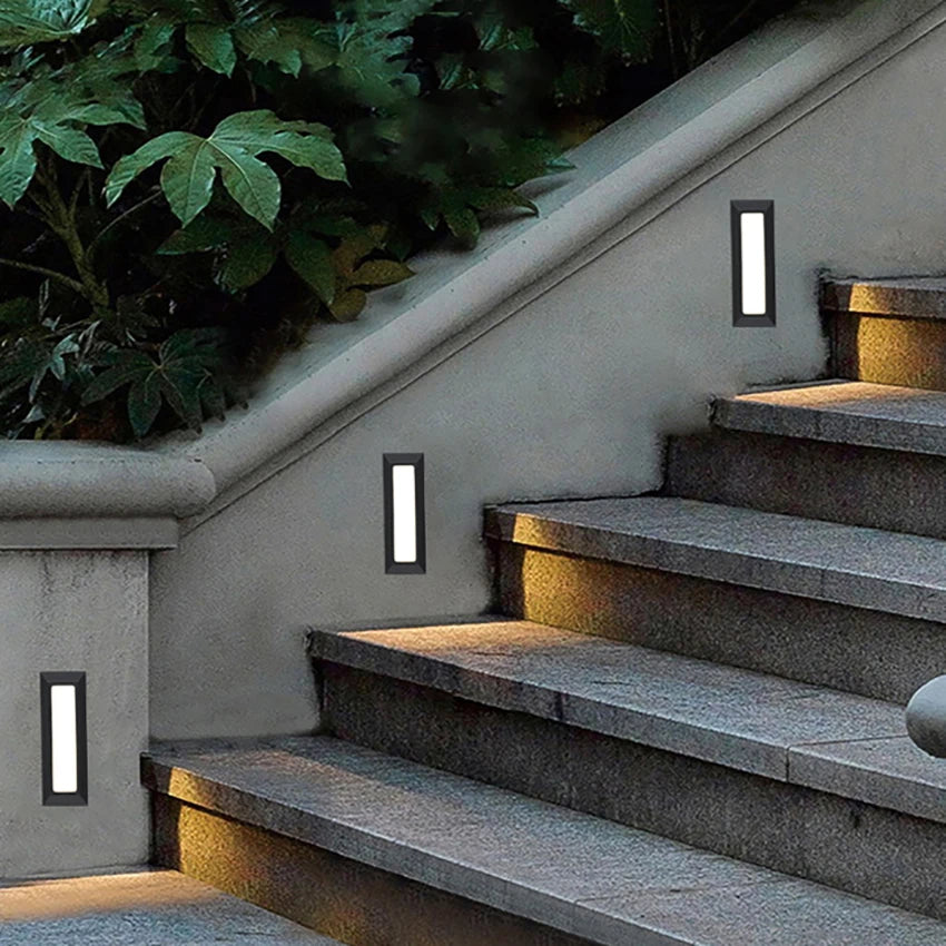 Surface mounted LED Stair Step Light 6W Waterproof Modern Alloy Sconces Wall Lamp for Porch Staircase Hotels Garden Pathway