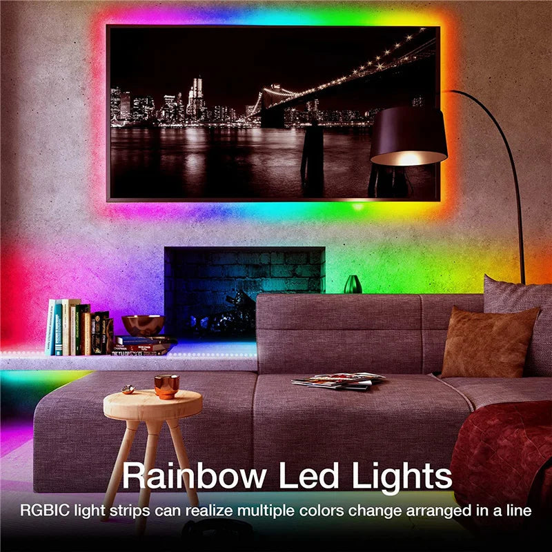 RGBIC Neon Strip Light Bluetooth Neon Led Strip Lights Smart 1M 2M 3M 5M Waterproof RGBIC Flex Ribbon Led Tape Music Sync