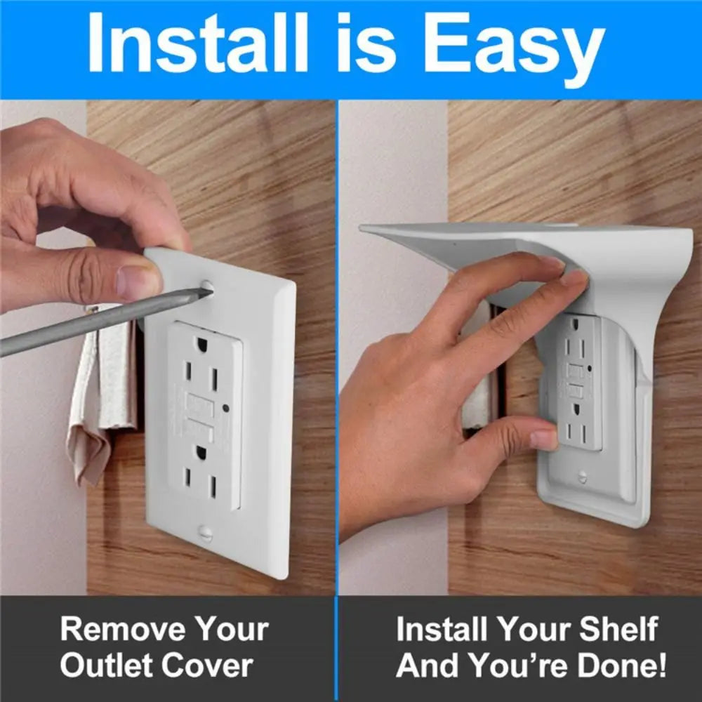 Wall Outlet Shelf Convenient Sturdy Mobile Phone Charging Holder Cable Usb Rack For Bathrooms Kitchens Living Rooms