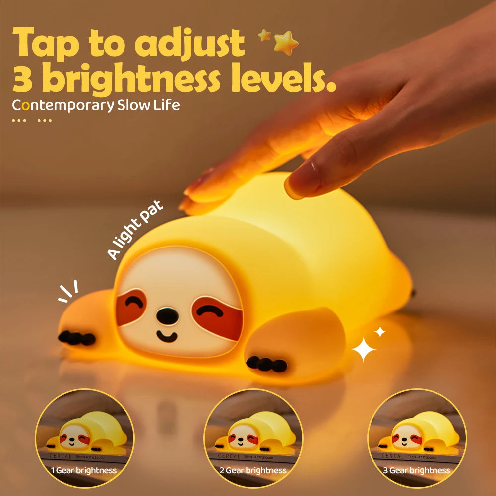 Novelty Animal Silicone Night Light Fox Rabbit Nursery Nightlight Rechargeable Timing Touch Sensor Bedside Table Lamp For Room