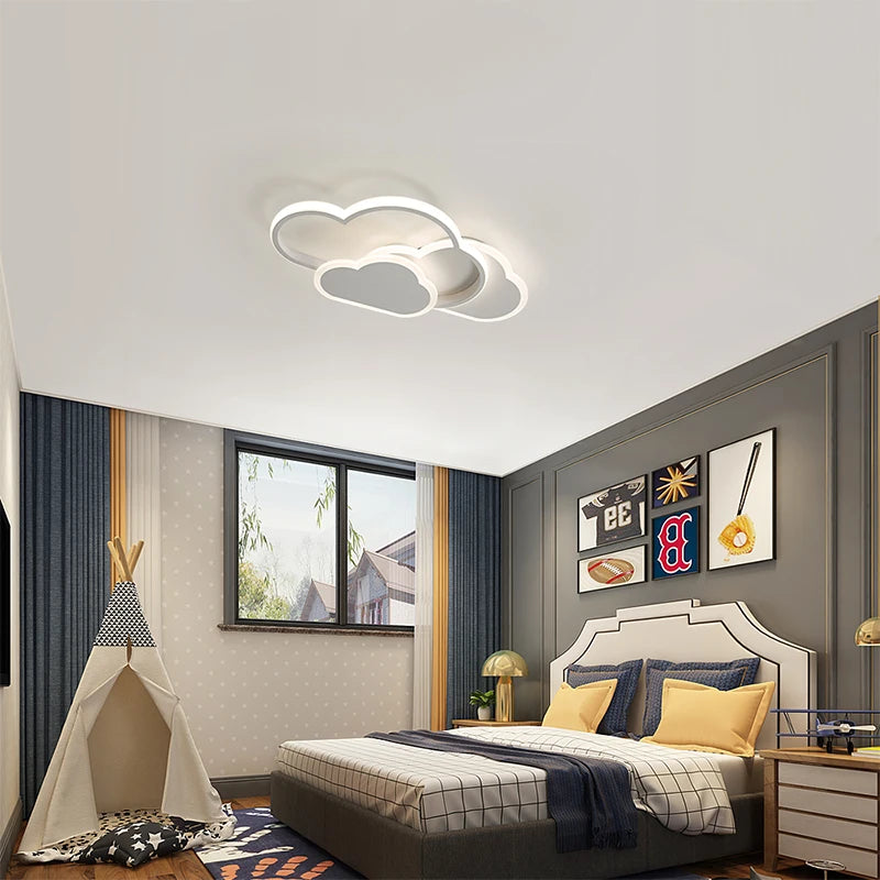 Creative Cloud LED Ceiling Light,32W LED Ceiling Lamp With Remote Control 3000-6500K For Living Room, Kitchen, Dining Room
