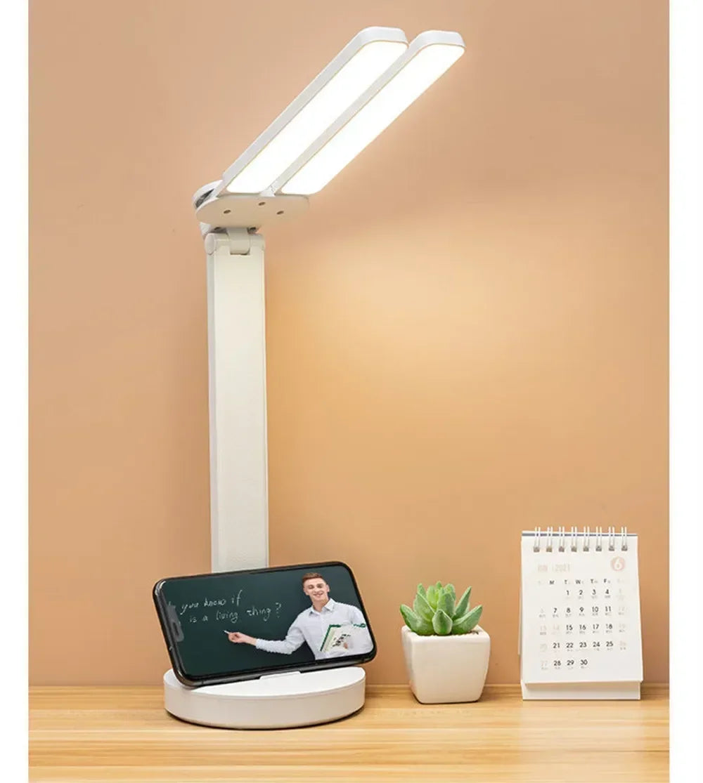LED USB Dimmable Touch Foldable Table Lamp (Calendar, Clock & Temperature)