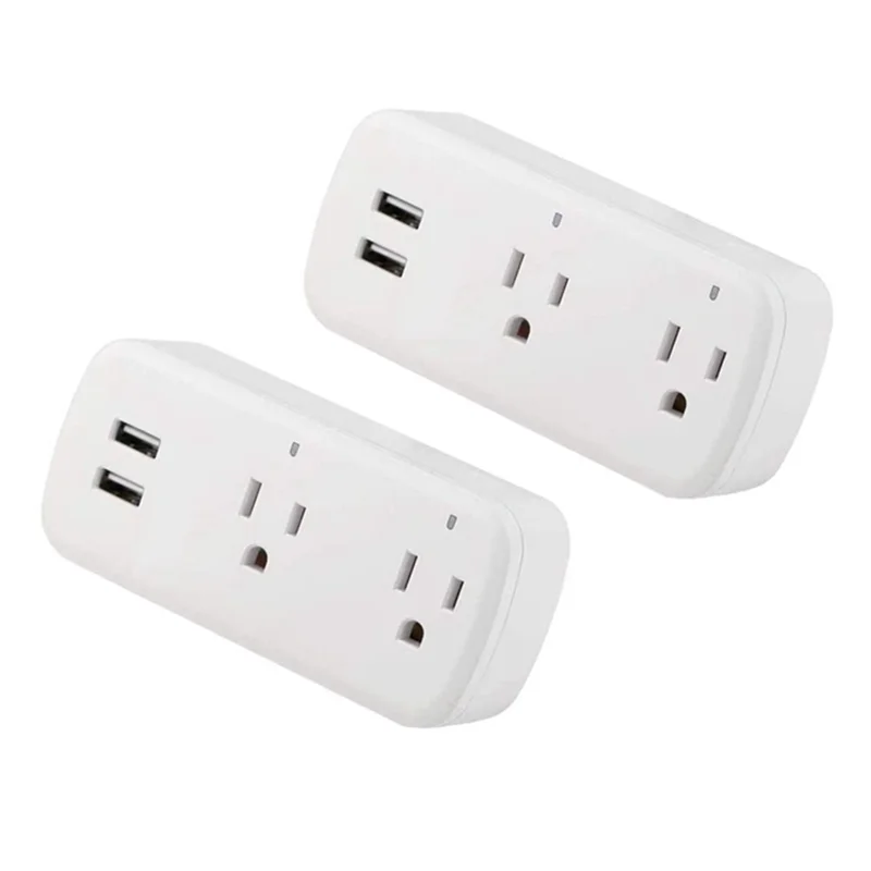 2-IDUD Graffiti Wifi Socket 16A One Drag Two Dual USB Control Wifi Smart Socket With US Plug