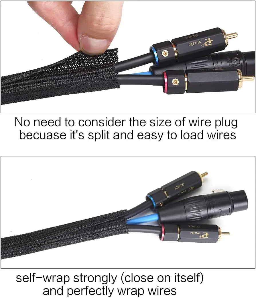 Cord Protector Wire Loom Tubing Cable Sleeve Split Sleeving for USB Cable Power Cord Audio Video Cable TV Computer Home Auto