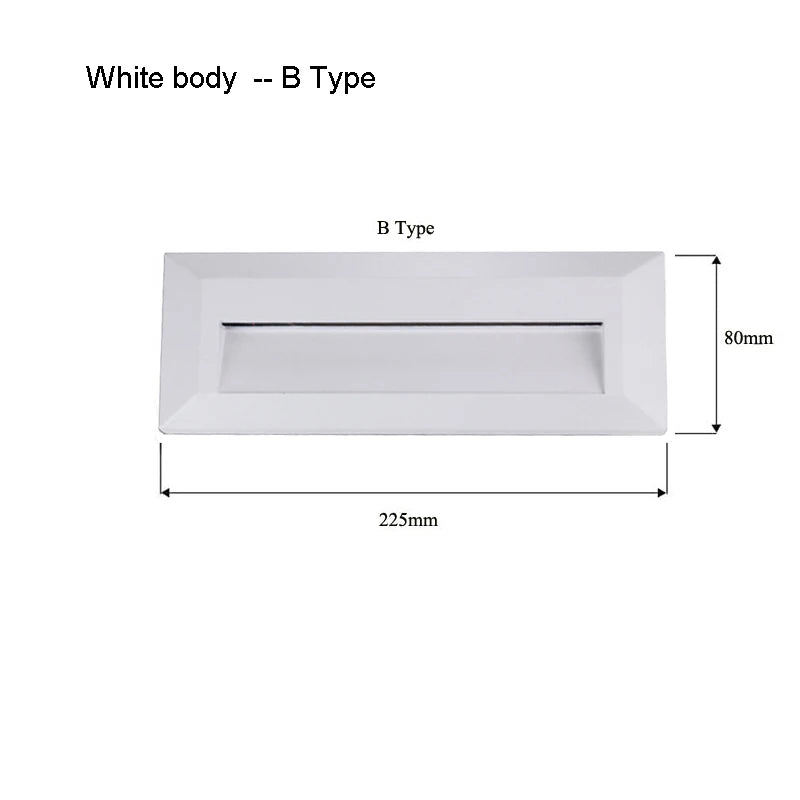 Surface mounted LED Stair Step Light 6W Waterproof Modern Alloy Sconces Wall Lamp for Porch Staircase Hotels Garden Pathway