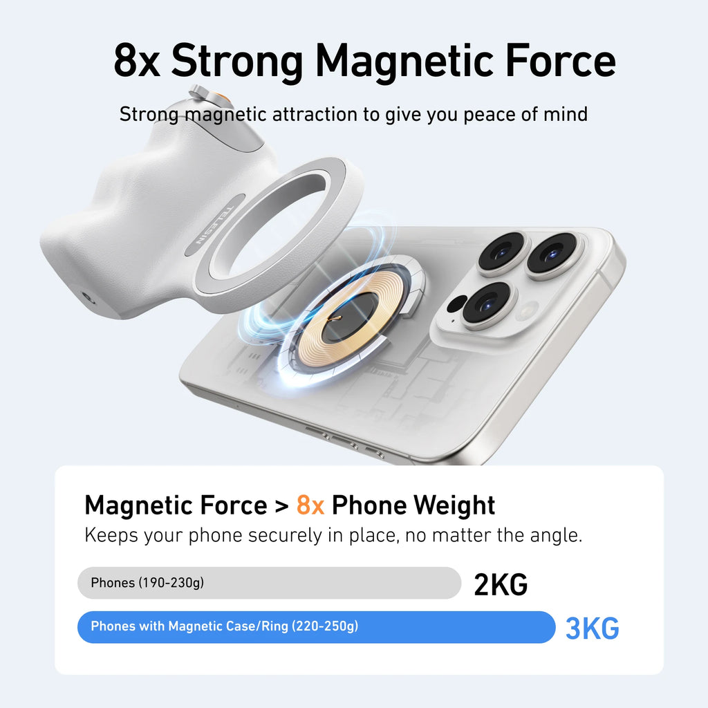 TELESIN Magnetic Phone Camera Shoot Hand Grip Phone Holder Shooting Aid Remote Control Handle for Iphone HUAWEI SAMSUNG Phone