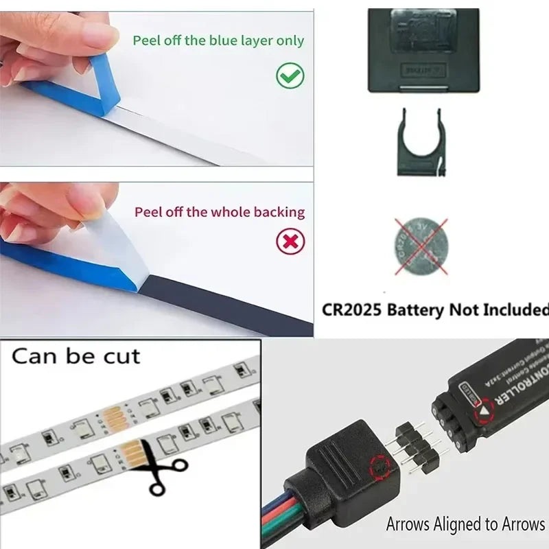 1-30M USB 5V LED Strip Lights With Bluetooth 24Keys Remote Control RGB Flexible Lamp Tape For Room Decoration TV Backlight Diode