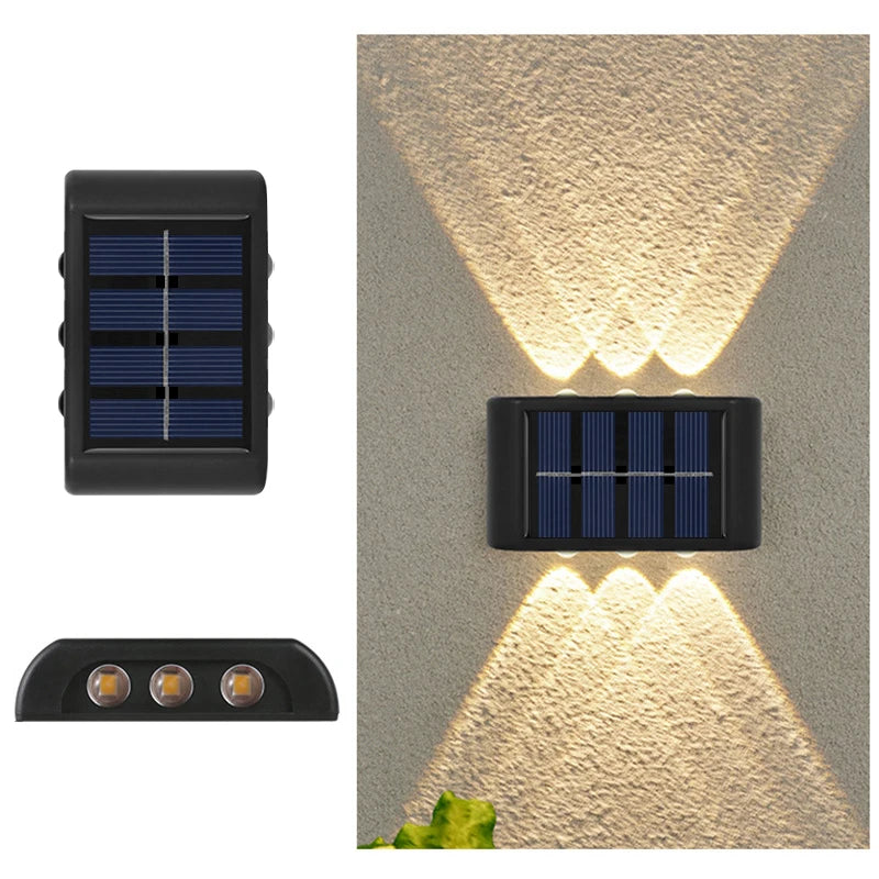 2-Solar LED Light, Outdoor Waterproof Wall Lamp, Dusk to Dawn Fence Lighting for Summer Garden Yard Porch Walkway Camping Home Dec