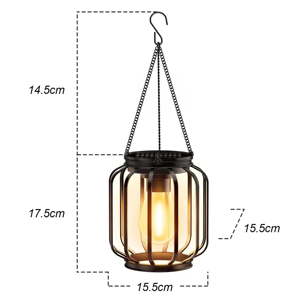 2-Solar Lantern Led Light Daylight Sensor Garden Lamps Lights Outdoor Waterproof 3000k Landscape Iron-art With Durable Chain Decor