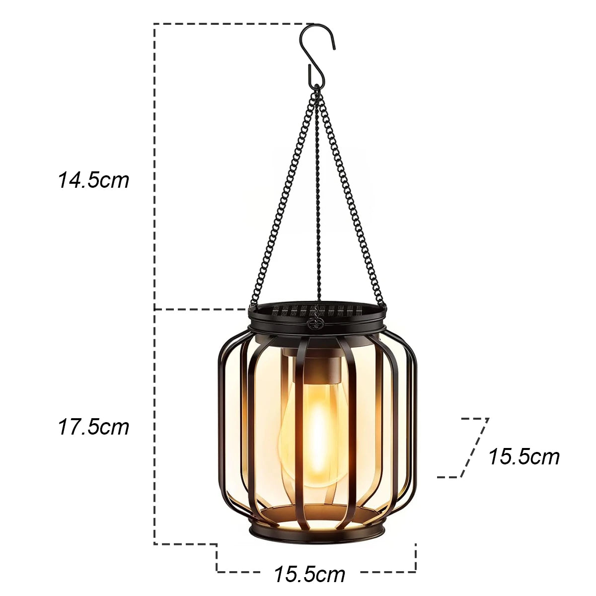 2-Solar Lantern Led Light Daylight Sensor Garden Lamps Lights Outdoor Waterproof 3000k Landscape Iron-art With Durable Chain Decor