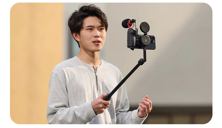 Ulanzi MA35 Selfie HandGrip Booster Bluetooth Shutter for iPhone 16 15 Android phone Photo Stabilizer Cold Shoe 1/4" Screw Mount
