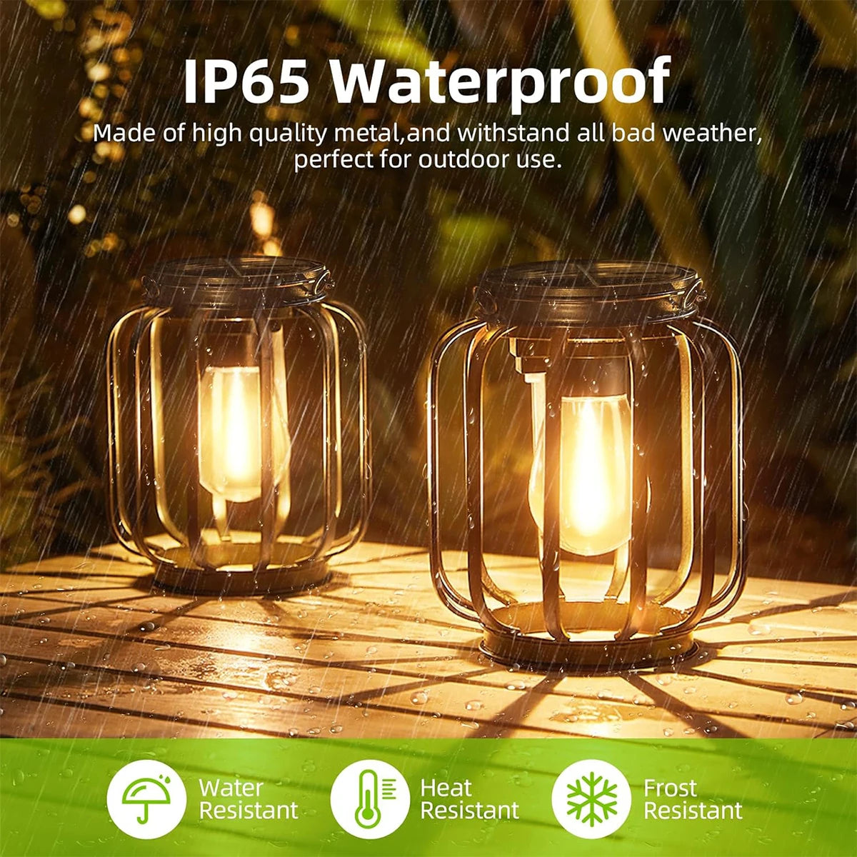 Solar Lantern LED Light – 3000 K Daylight Sensor, Outdoor Waterproof
