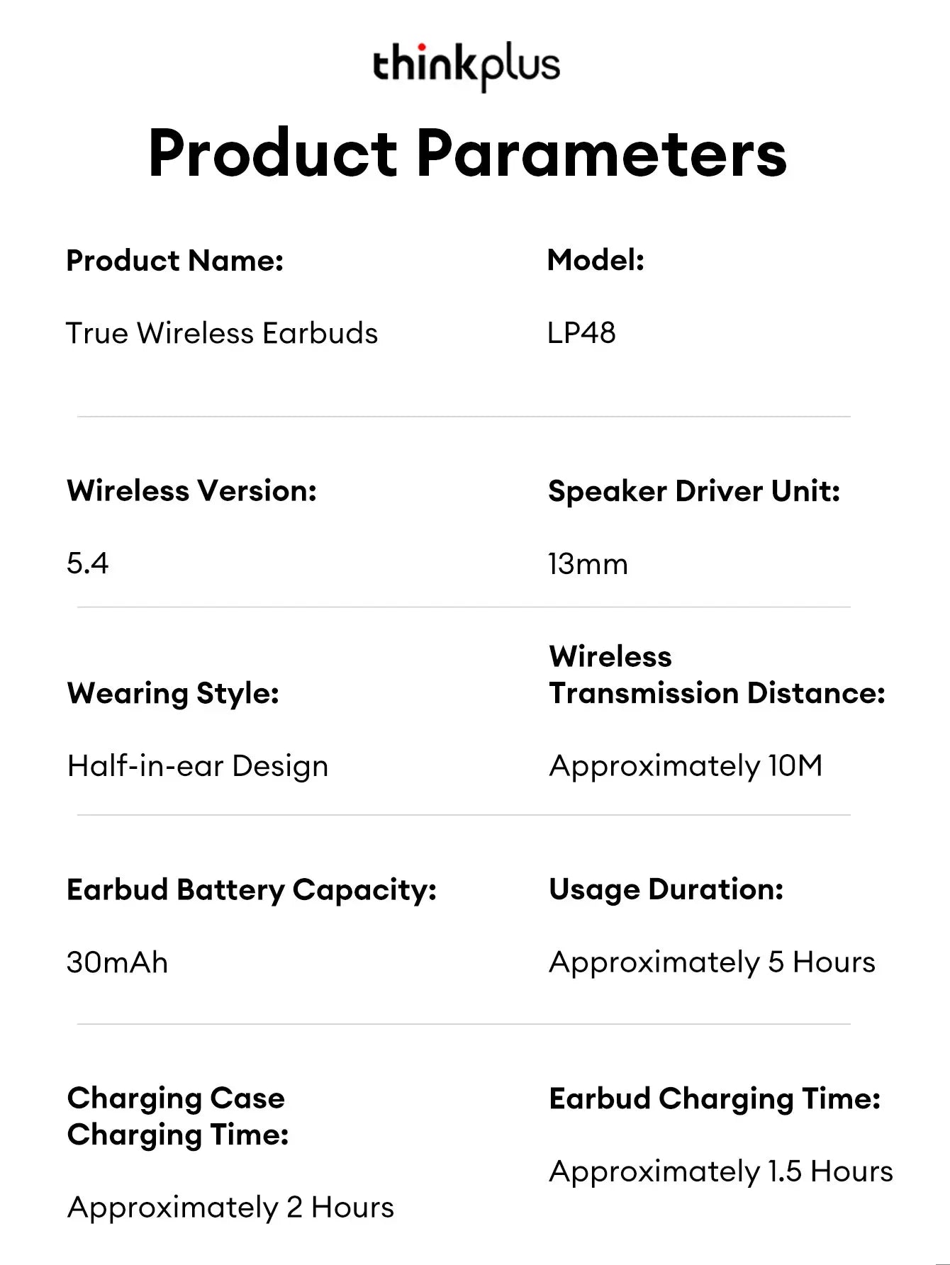 Original Lenovo LP48 TWS Wireless Earphones In Ear 5.4 Bluetooth Headset Music Call Game Noise Reduction EarBuds Sport Headphone