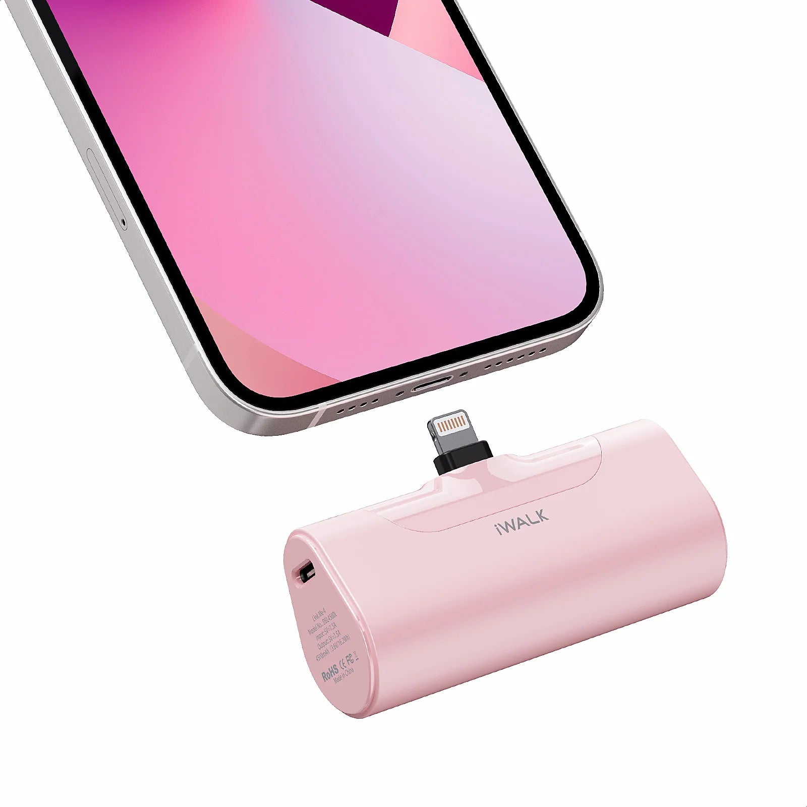 iWALK Pocket power bank mini portable capsule, digital display cute mobile power bank 4500mAh, suitable for iPhone Lightning int
