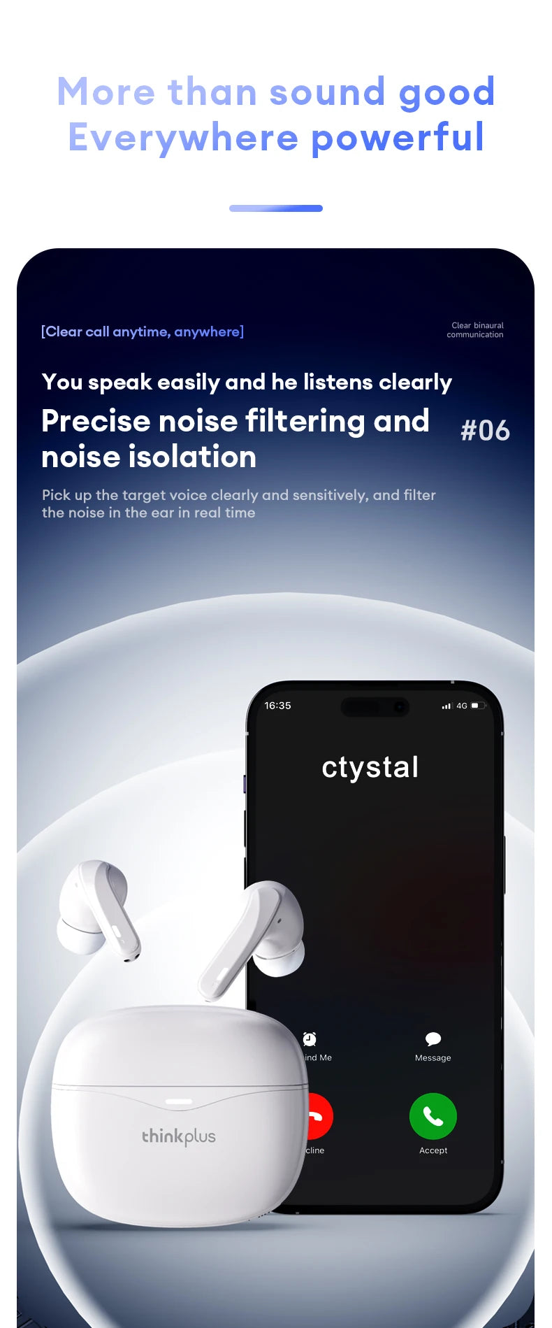Original Lenovo XT52 Wireless Earphones TWS 5.4 Bluetooth Headphone HIFI Stereo Call Music Noise Reduction Earbuds Sport Headset