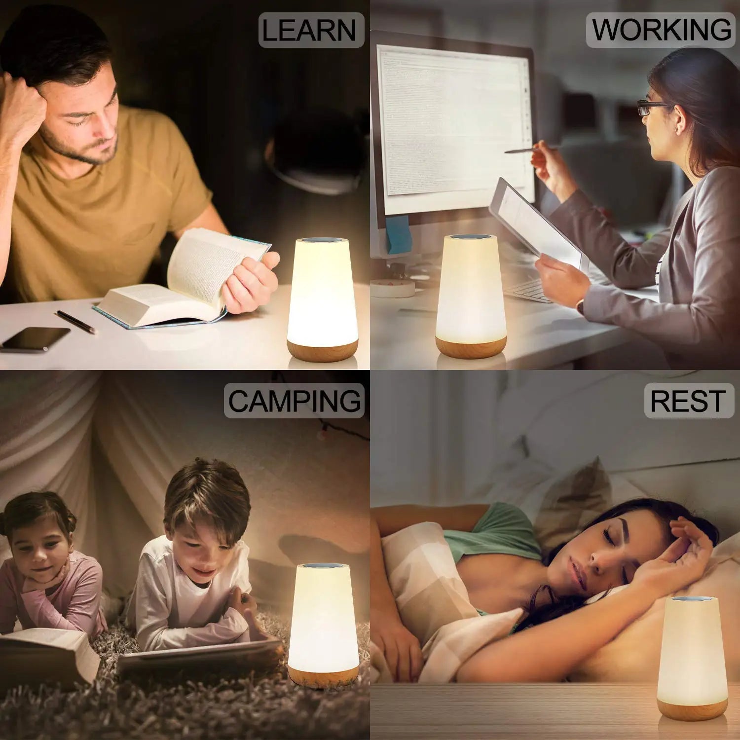 13‑Color Touch &amp; Remote RGB Night Light