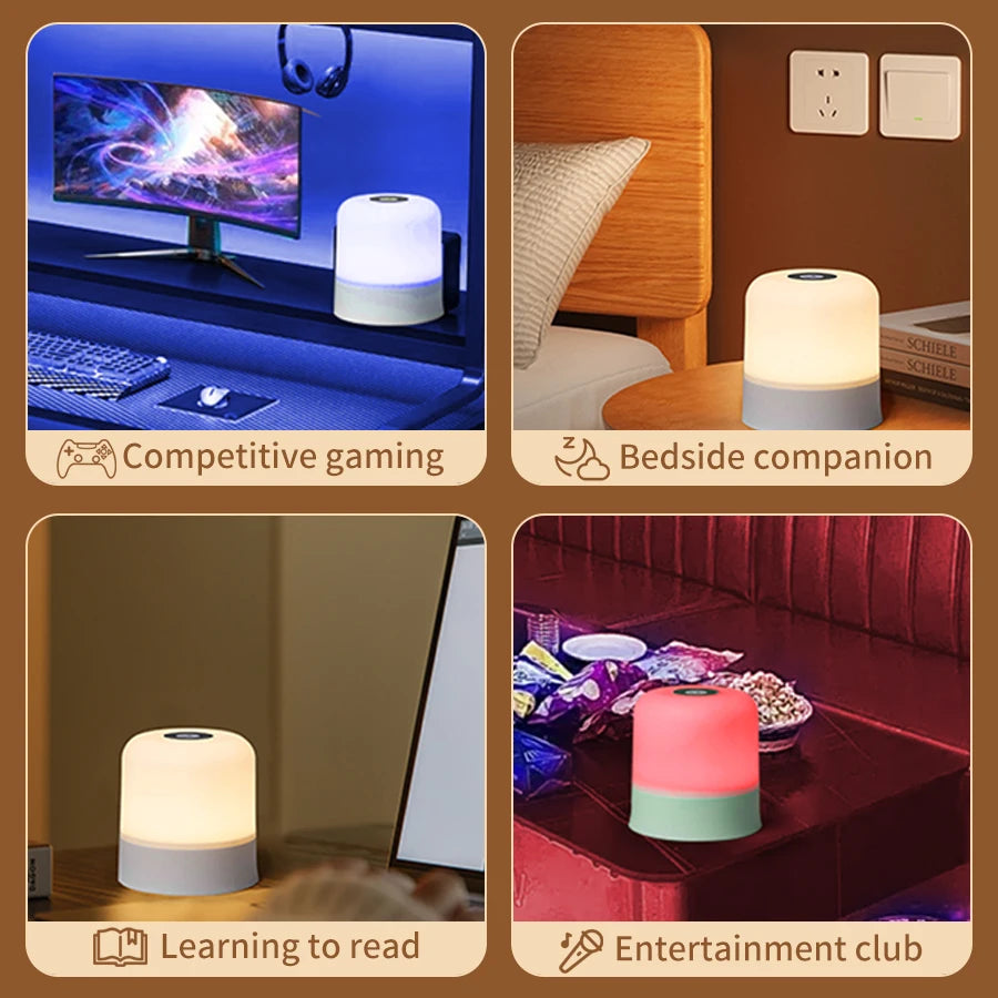 2-Touch LED Night Light USB Table Lamps Rechargeable Dimmable Bedside Light for Bedroom Decor Home Christmas Gift Child Night Lamp