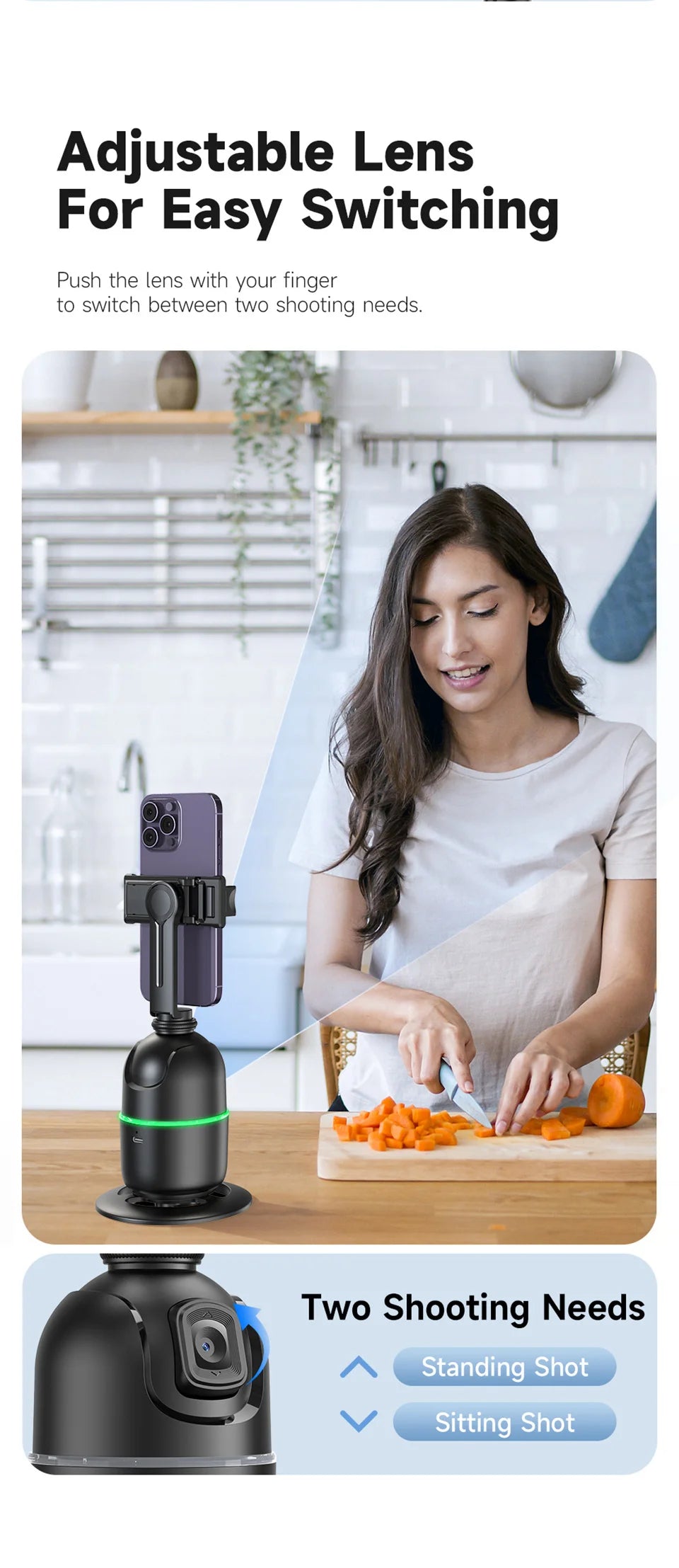FGCLSY P03 Gimbal Stabilizer for Mobile Phone AI 360 Follow Selfie Stand Face Tracking Desktop Gimbal for Cellphone and Cameras