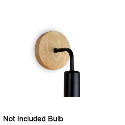 Retro Wood Wall Lamp E27 (Industrial Loft, 85–265 V)