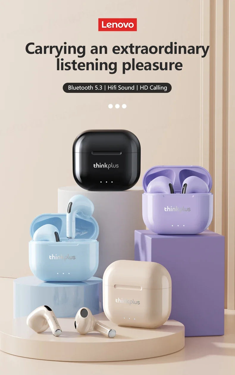 Original Lenovo LP40 Plus Wireless Headphones TWS 5.3 Bluetooth Headset Music Game Earphones Sport Call Noise Reduction Eaubuds