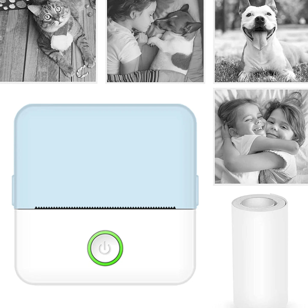 KGG Mini Thermal Printer Bluetooth Wireless Inkless Photo Printing Note Label Sticker Pocket Portable Printer for Home Office.