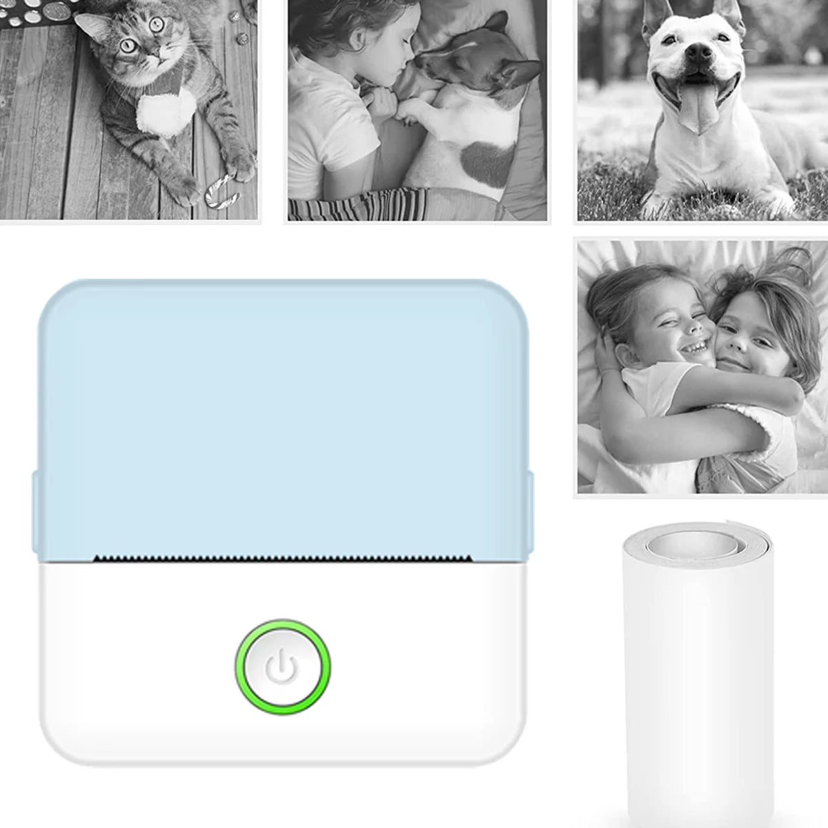KGG Mini Thermal Printer Bluetooth Wireless Inkless Photo Printing Note Label Sticker Pocket Portable Printer for Home Office.