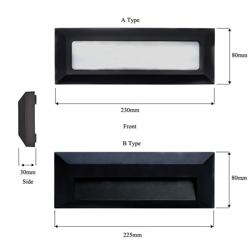 Surface mounted LED Stair Step Light 6W Waterproof Modern Alloy Sconces Wall Lamp for Porch Staircase Hotels Garden Pathway