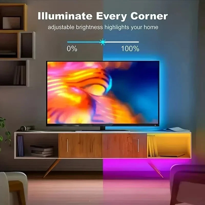 1-30M USB 5V LED Strip Lights With Bluetooth 24Keys Remote Control RGB Flexible Lamp Tape For Room Decoration TV Backlight Diode
