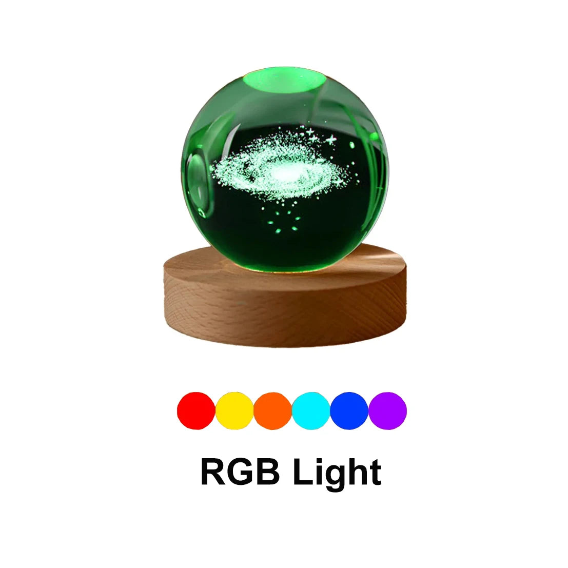 6CM Milky Way Galaxy Crystal Ball RGB Night Light Children Solar System Night Lamp Bedroom Ambient LED Light Creative Gift Decor