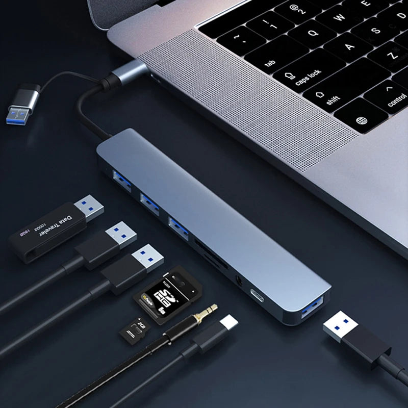 4-8-IN-2 USB HUB 3.0 USB C HUB Dock Station 5Gbps High Speed Transmission USB Splitter Type C to USB OTG Adapter For Macbook Pro