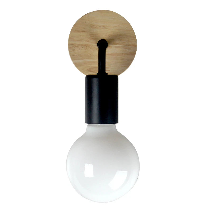 Wooden wall sconce with plug-in design for modern interiors