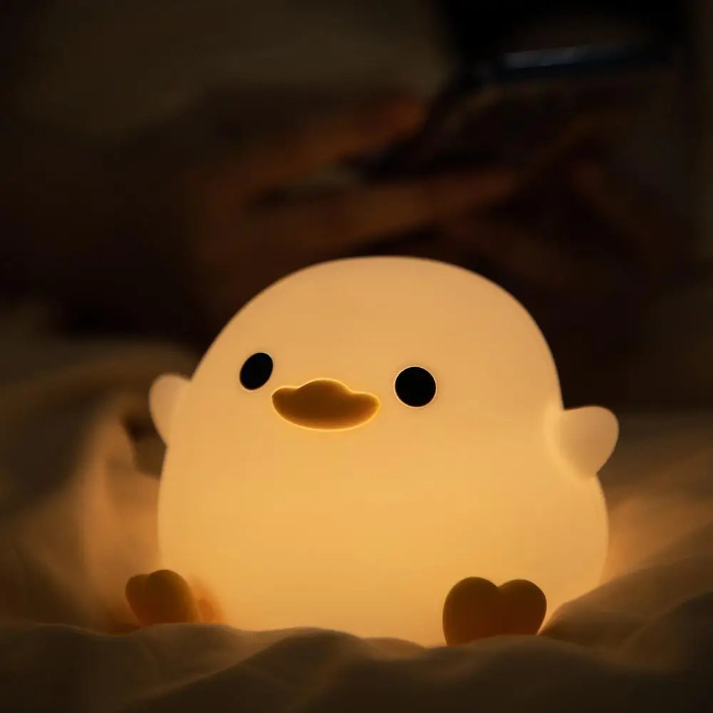  Front view of the Doudou Duck Night Light showing soft, warm LED glow