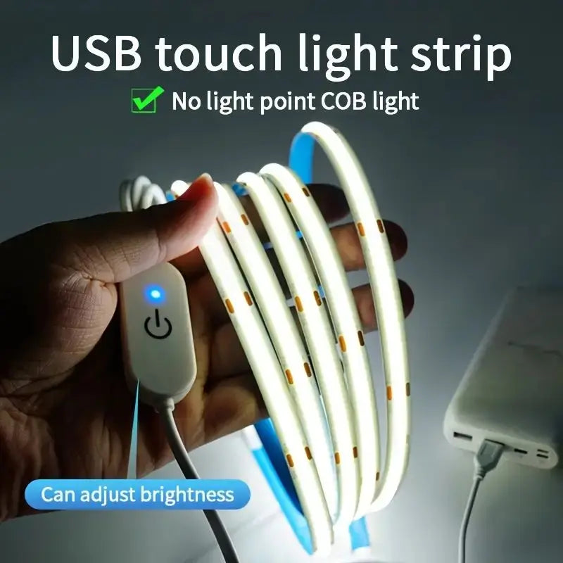 Flexible COB LED strip (5 V USB), 60 LEDs per meter