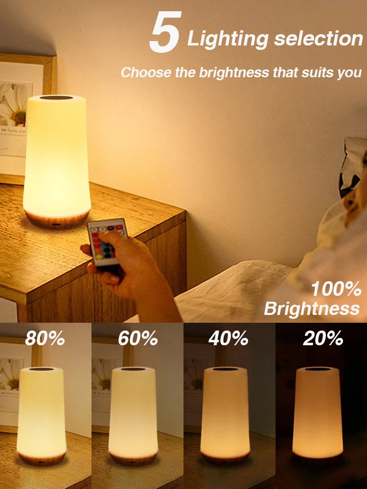LED night light lamp showing all 13 color options