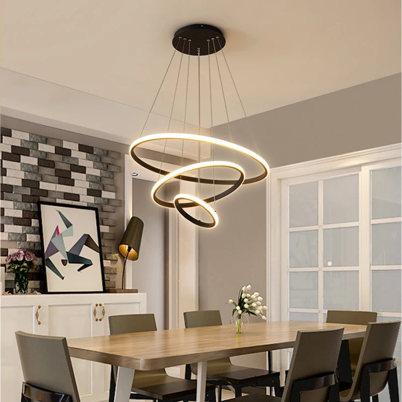 Elegant Black Loft LED Chandelier for Kitchen and Home Decor