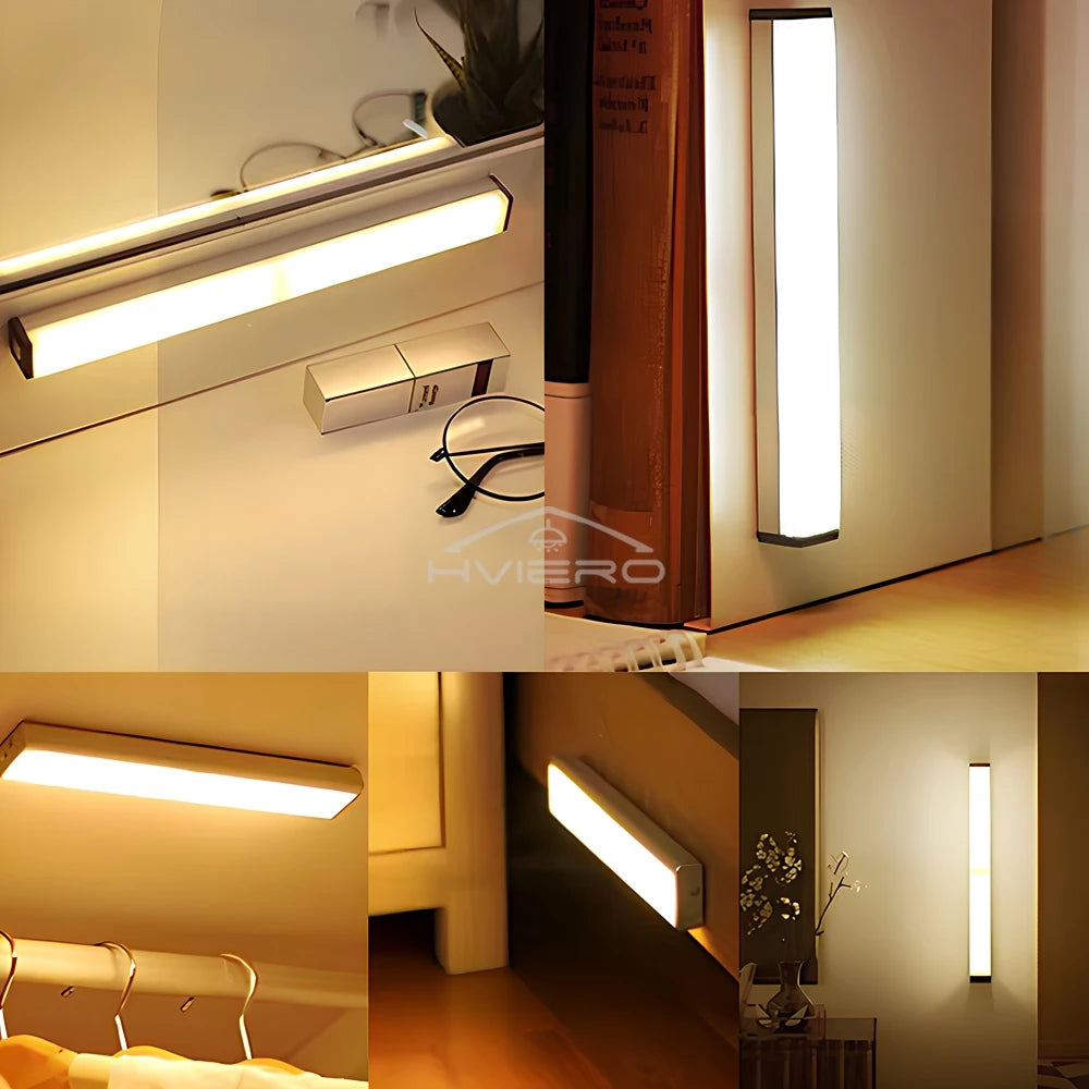  Motion Sensor Night Light installed in a wardrobe, lighting up automatically when motion is detected.


