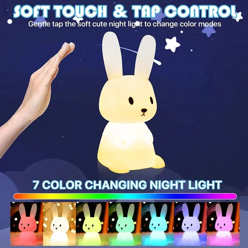 Touch sensor control on the LED rabbit night lamp