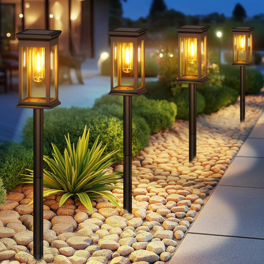 Front view of the upgraded Solar Lights with warm white 2700K lighting