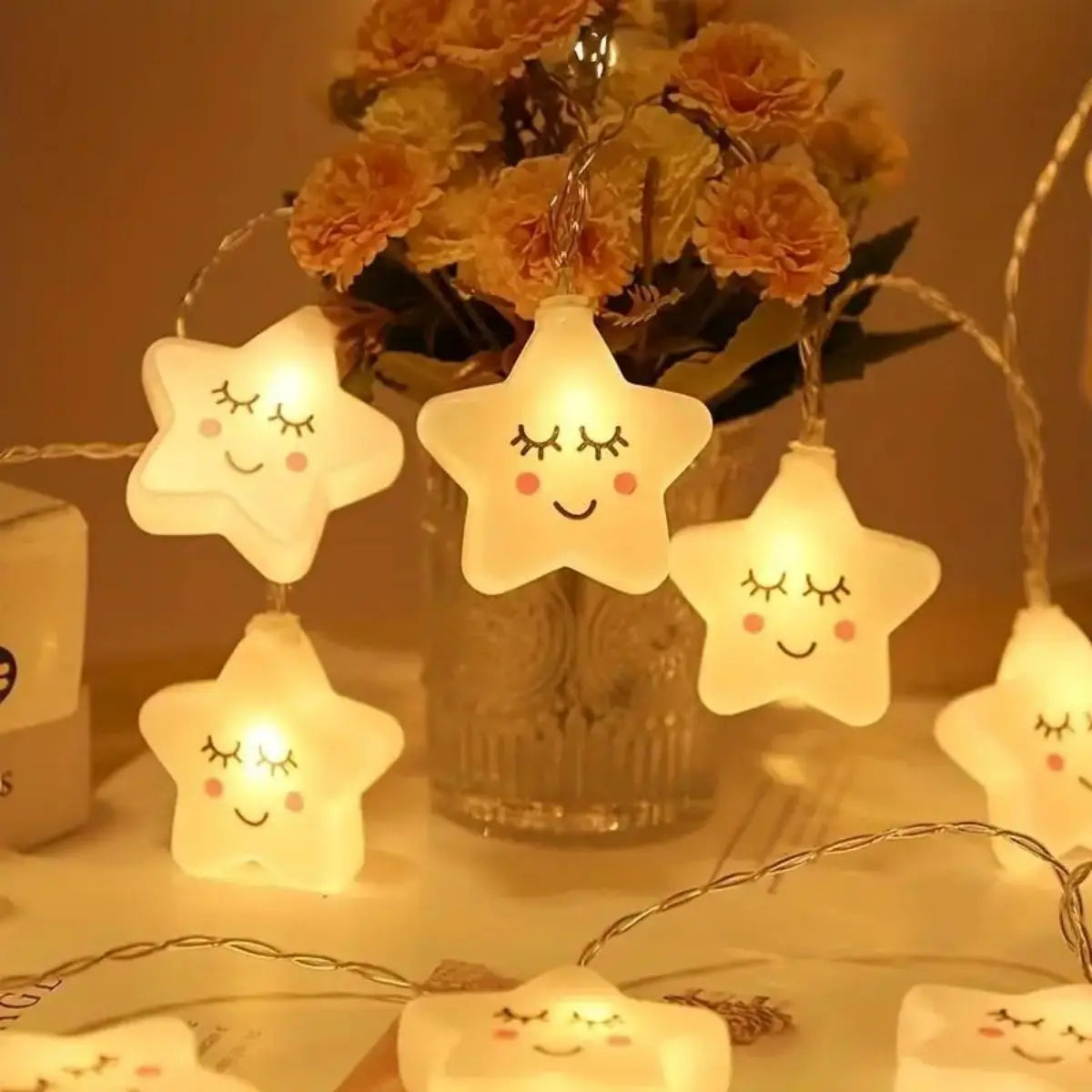 Star LED String Lights used to decorate a party table for a festive atmosphere